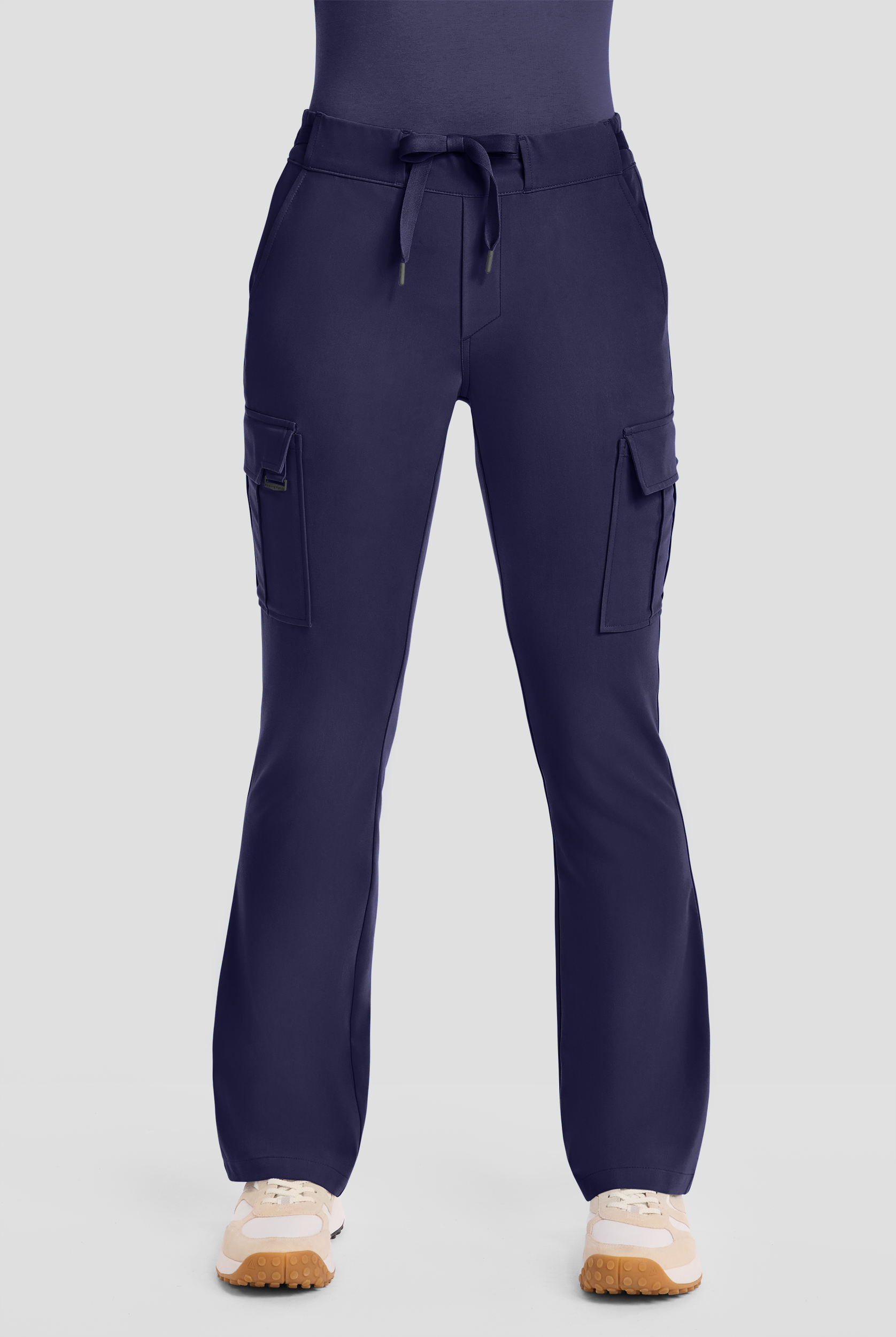 Healing Hands Quest Blair Women's 6-Pocket STRETCH Flare Leg Drawstring Cargo Scrub Pants - Petite