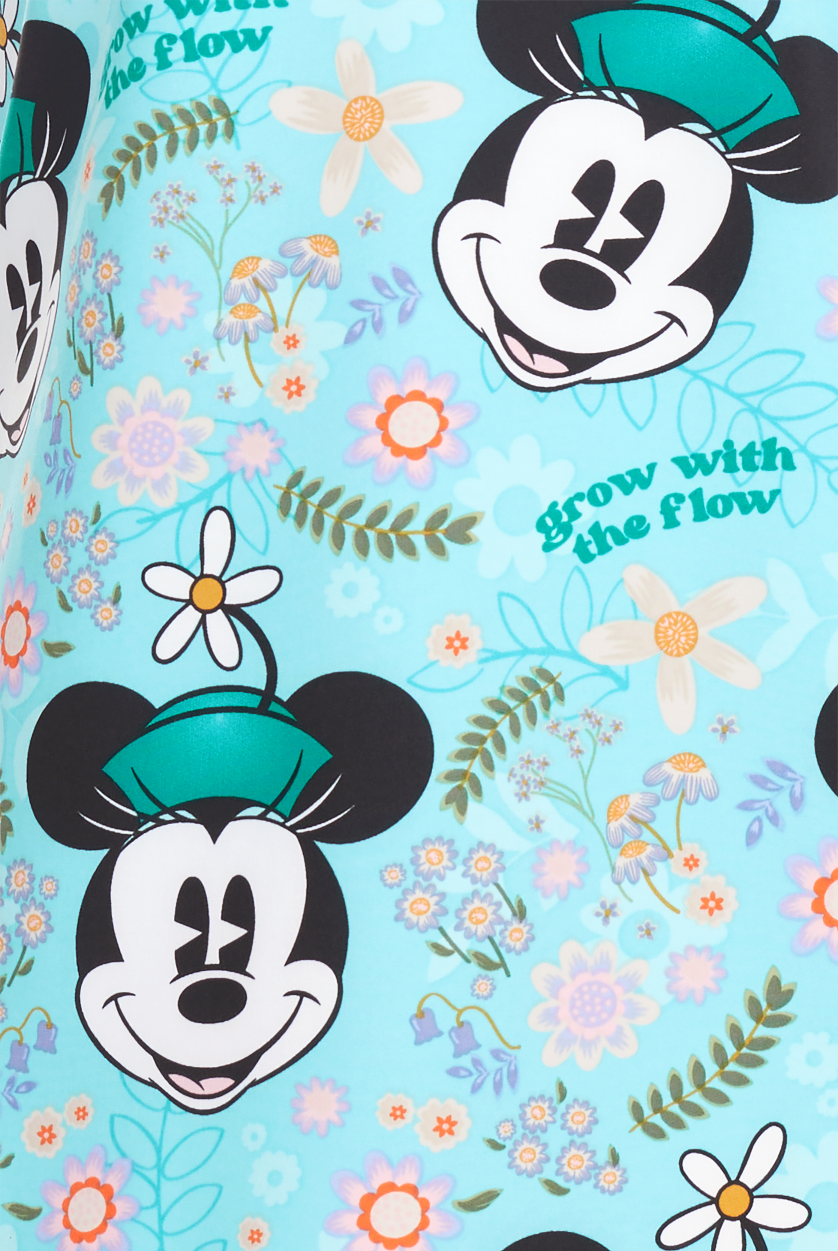 Tooniforms Disney's Mickey Garden Grows Women's 2-Pocket STRETCH V-Neck Print Scrub Top