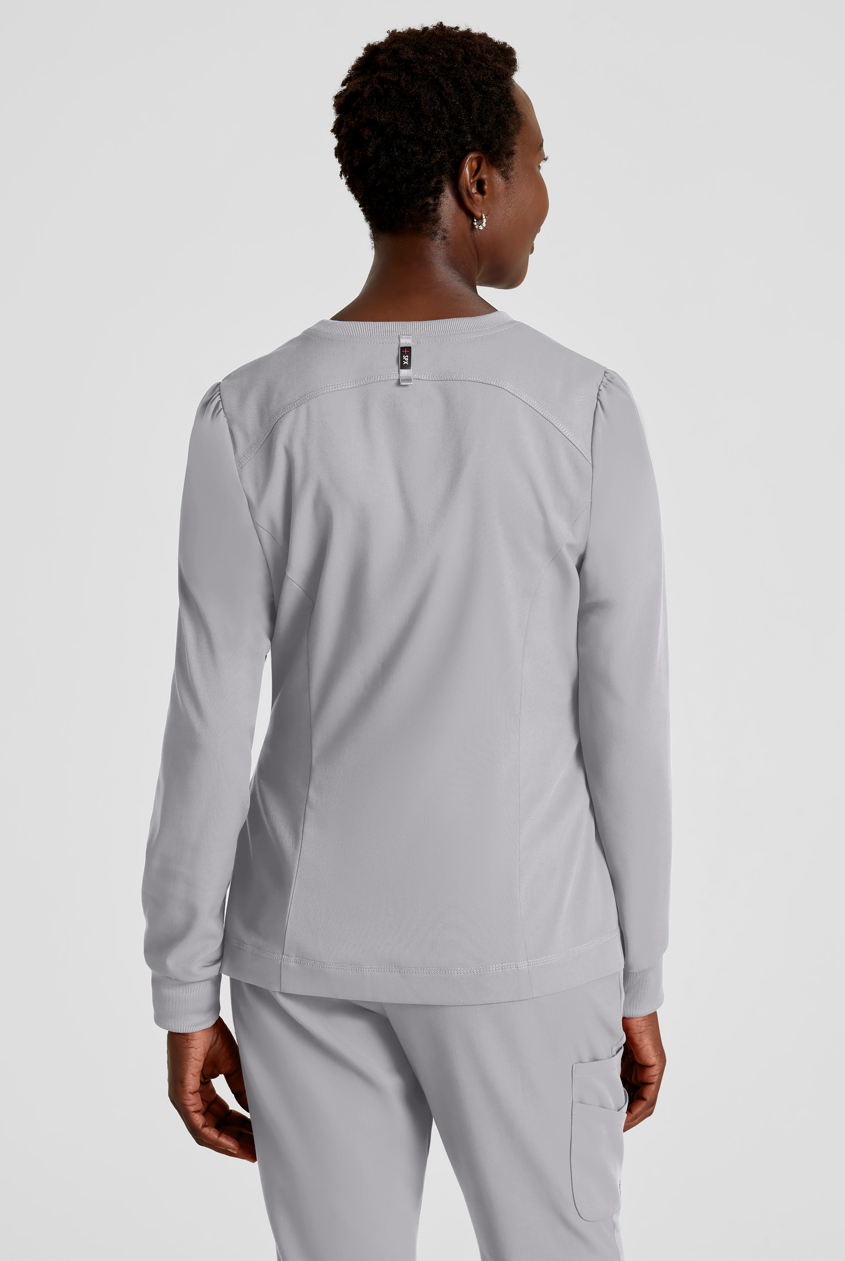 Grey's Anatomy by Barco Spandex STRETCH Millie Women's 3-Pocket Zip Front Warm Up Scrub Jacket