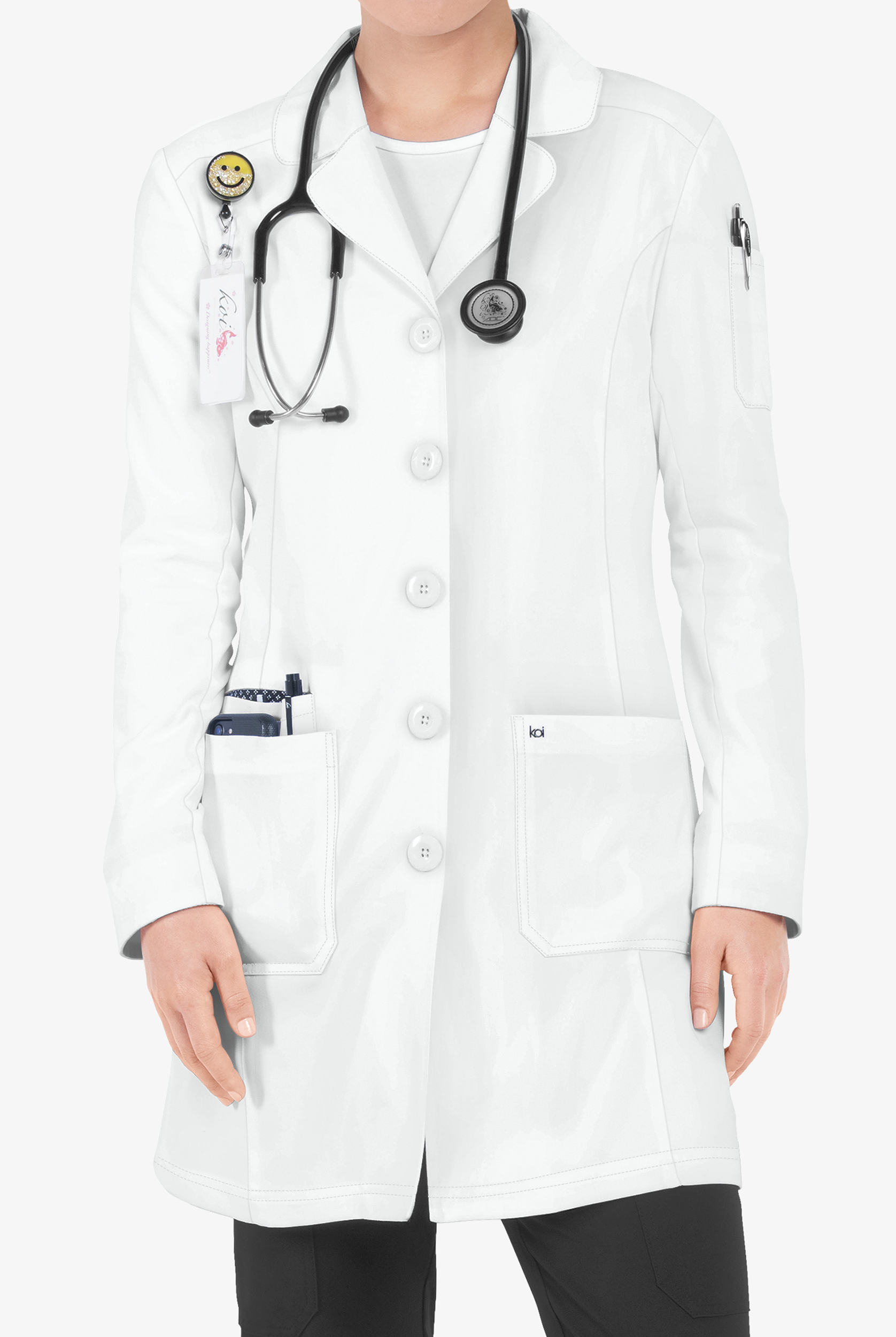 koi Essentials Women's 35" 4-Pocket Lab Coat