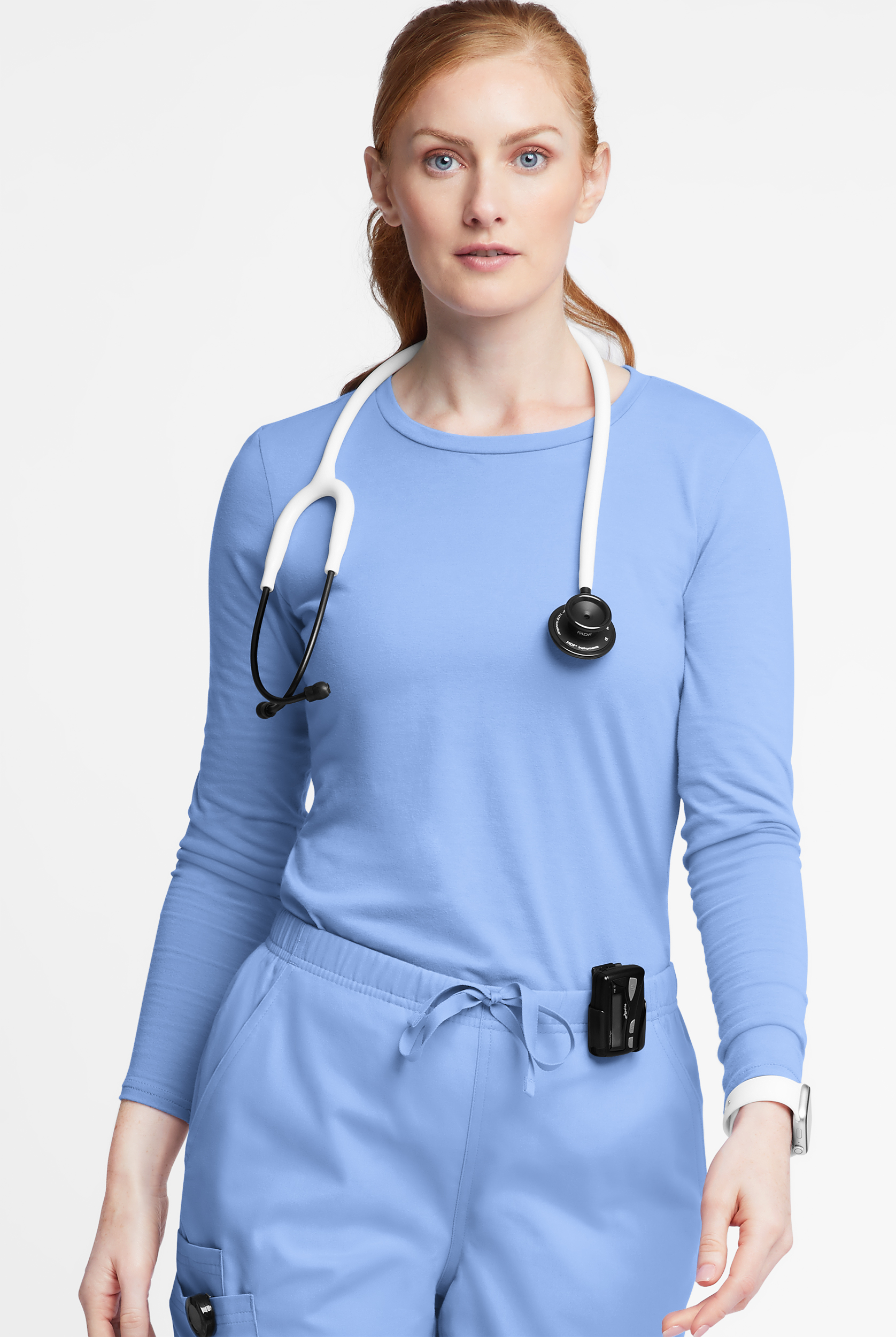 Butter-Soft Originals Women's STRETCH Cotton-Rich Long Sleeve Crew Neck Knit Underscrub