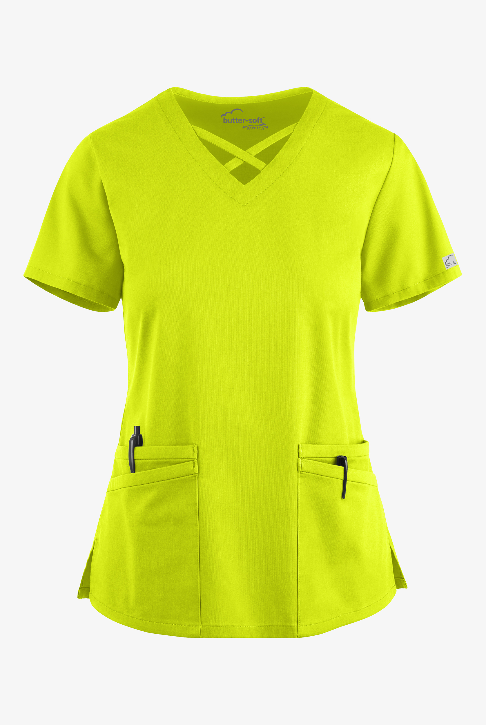 Butter-Soft STRETCH Women's 4-Pocket Crisscross Scrub Top