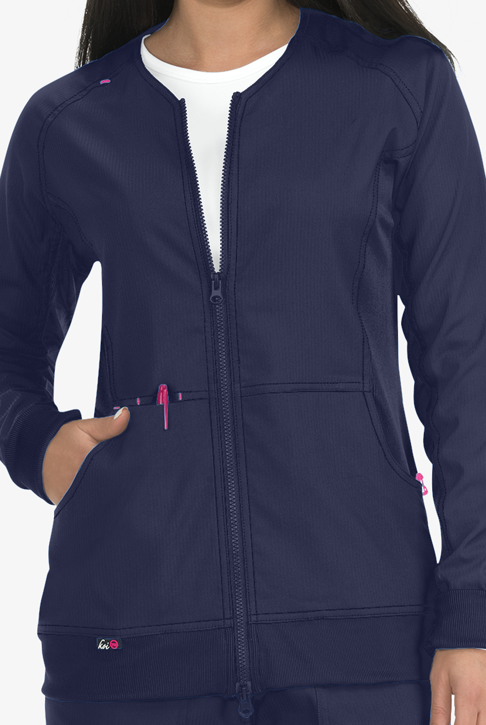 koi Lite&trade; Clarity Women's 3-Pocket Zip Front Scrub Jacket