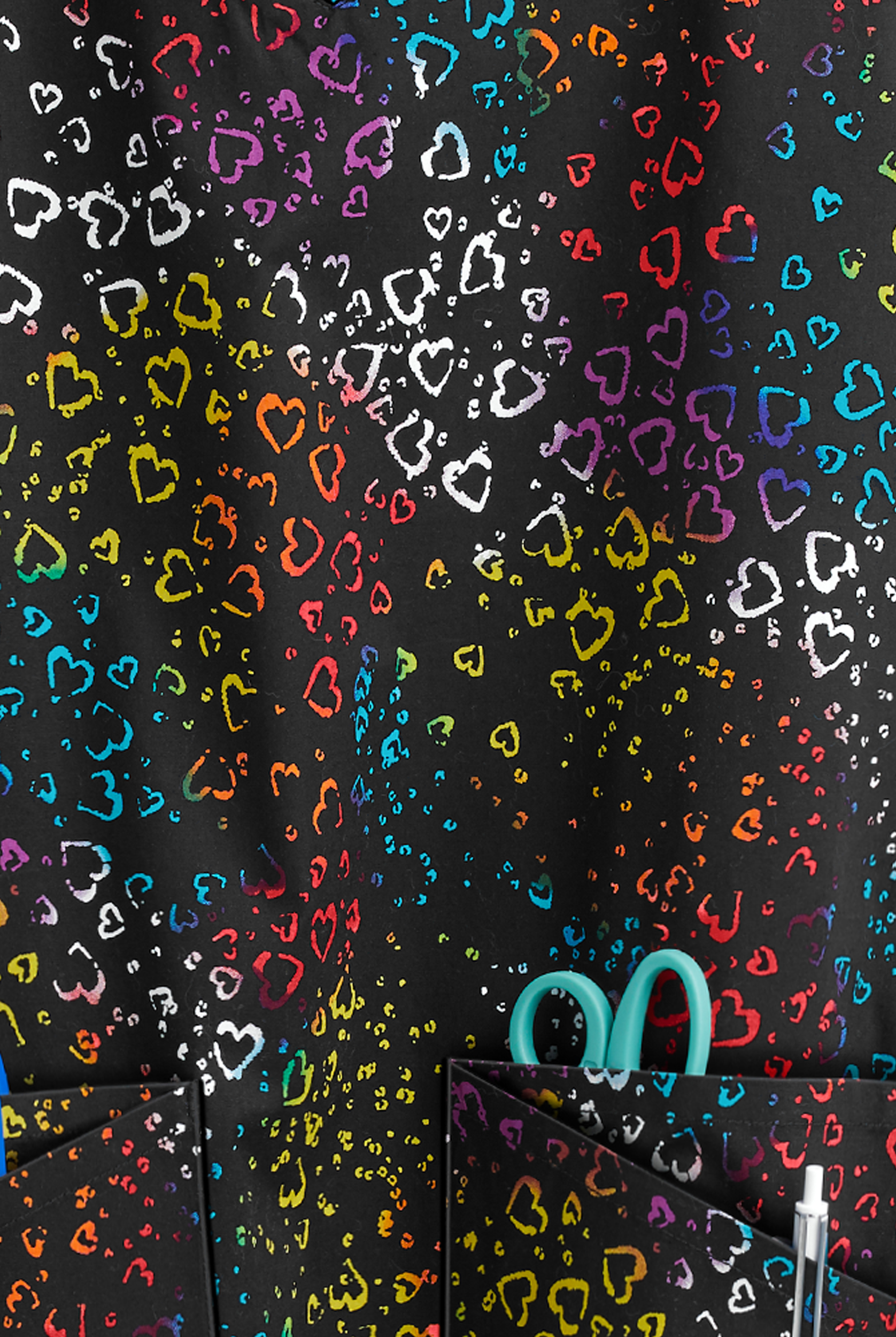 Dickies EDS More Love Women's 4-Pocket V-Neck Print Scrub Top