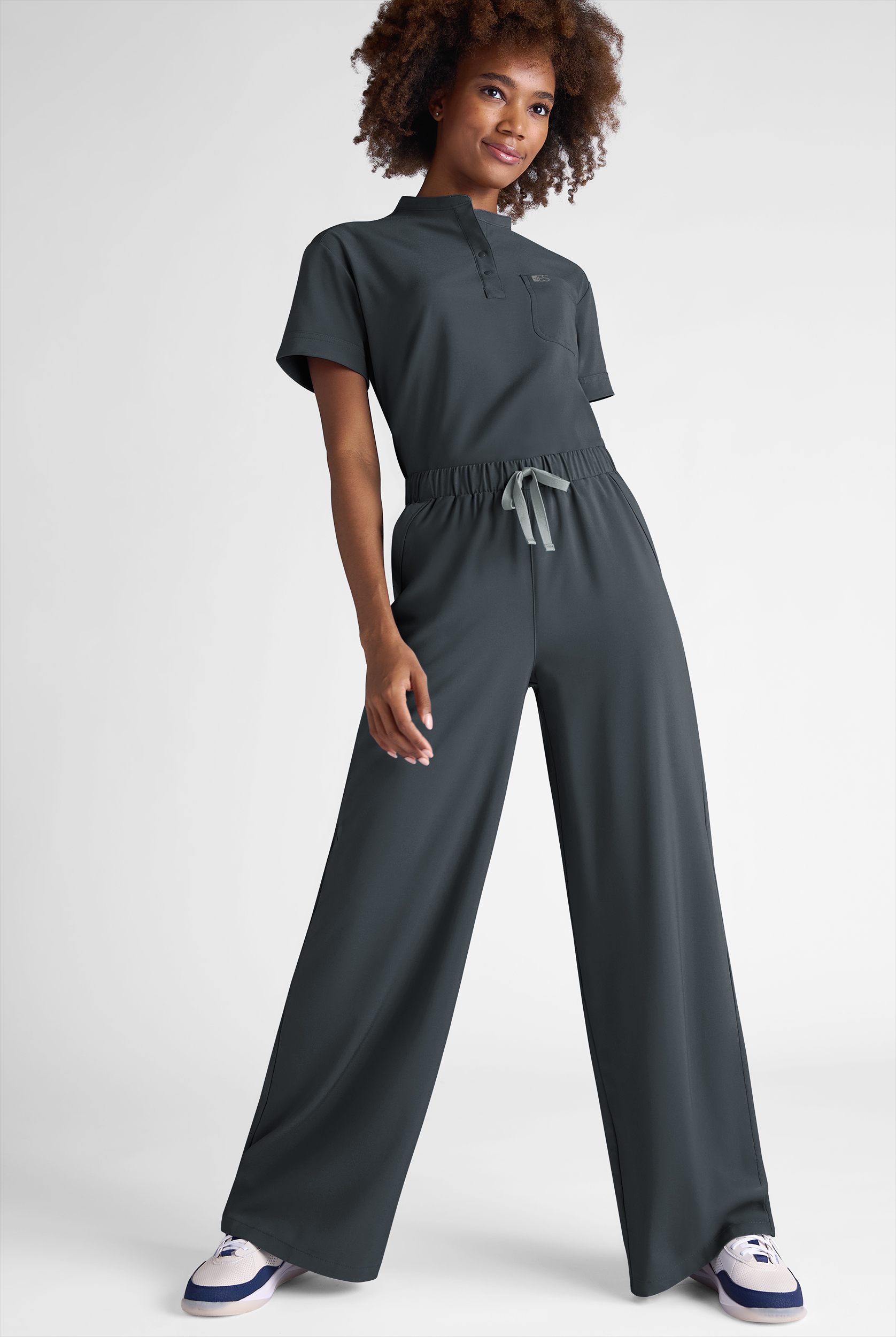 Easy STRETCH Hunter Women's 6-Pocket Relaxed Fit Wide Leg Scrub Pant - Petite