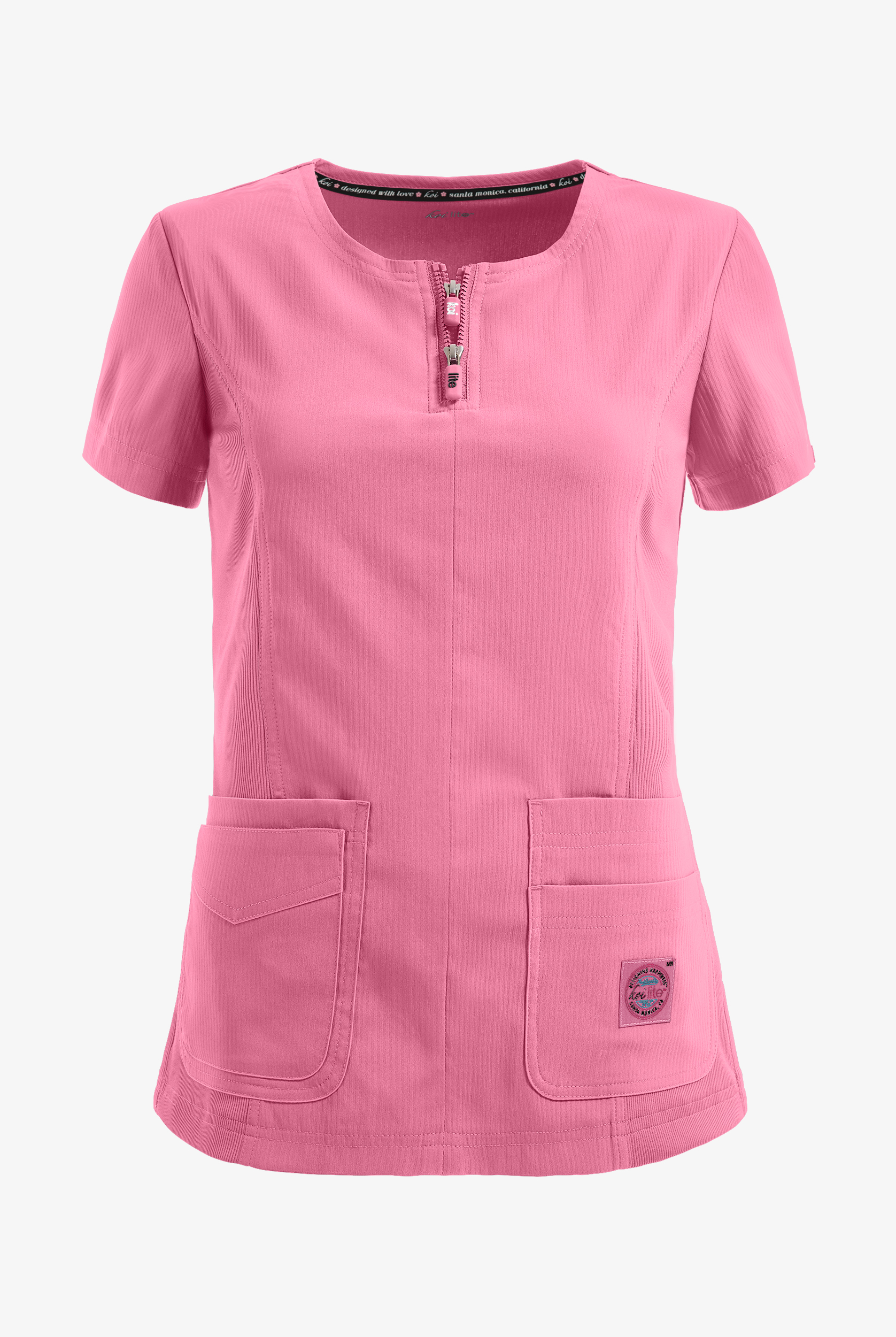 koi Lite&trade; Serenity Women's 4-Pocket Double Zipper Scrub Top