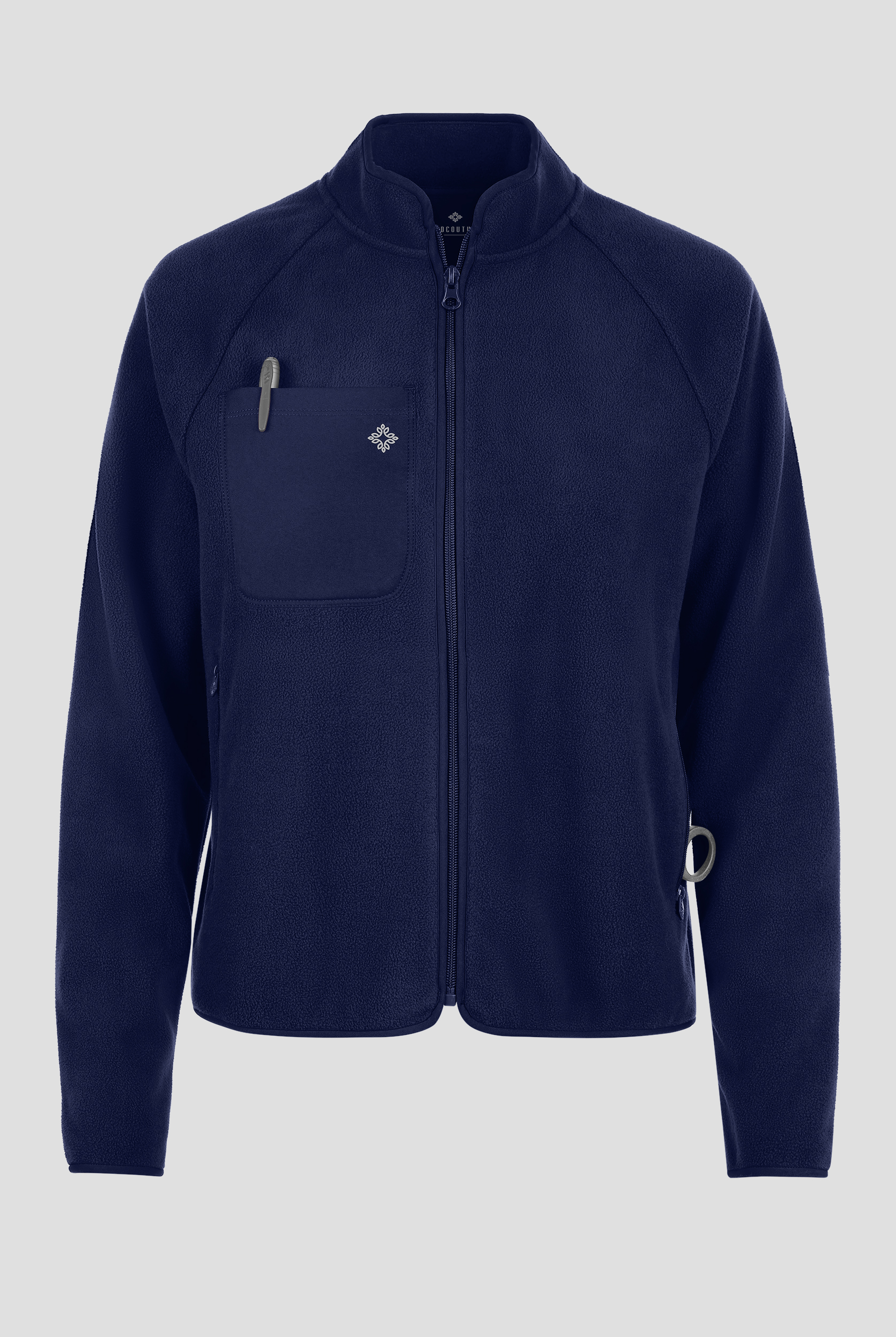 Med Couture Layers Women's 5-Pocket Zip Front Fleece Scrub Jacket