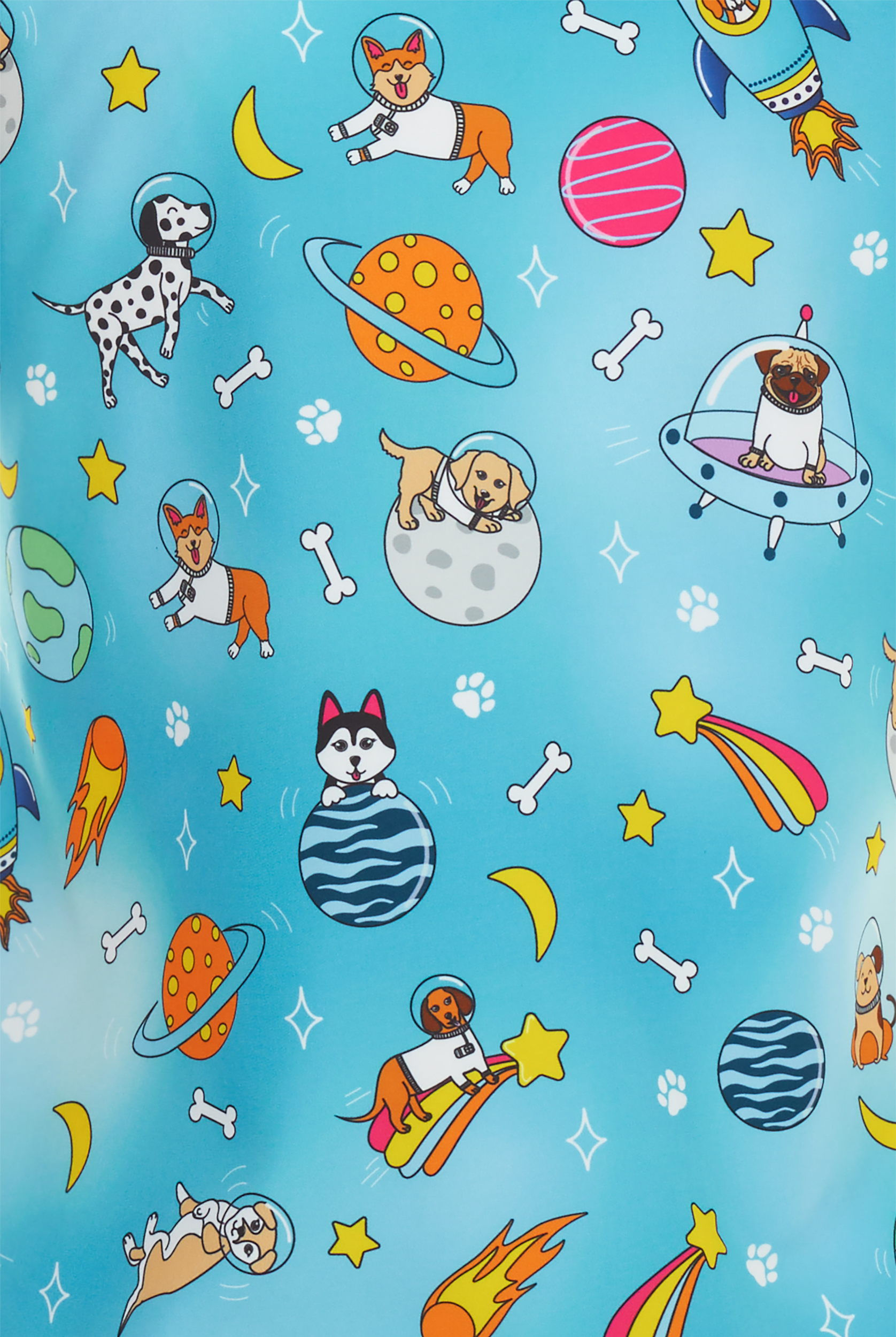 Zavate Ava Therese Galactic Pups Women's 2-Pocket STRETCH V-Neck Print Scrub Top