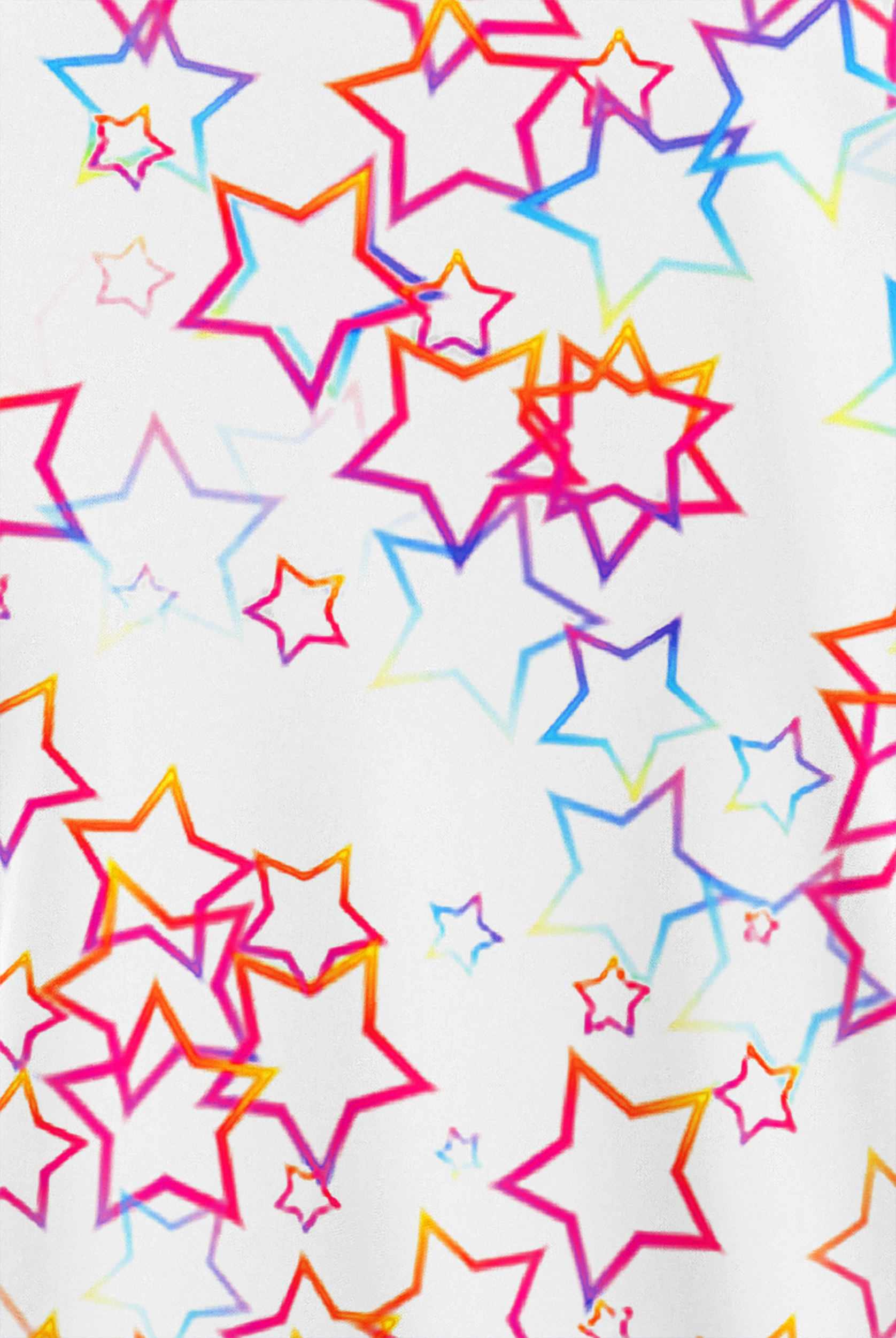 Butter-Soft STRETCH White Kaleidoscope Stars Women's 2-Pocket V-Neck Print Scrub Top