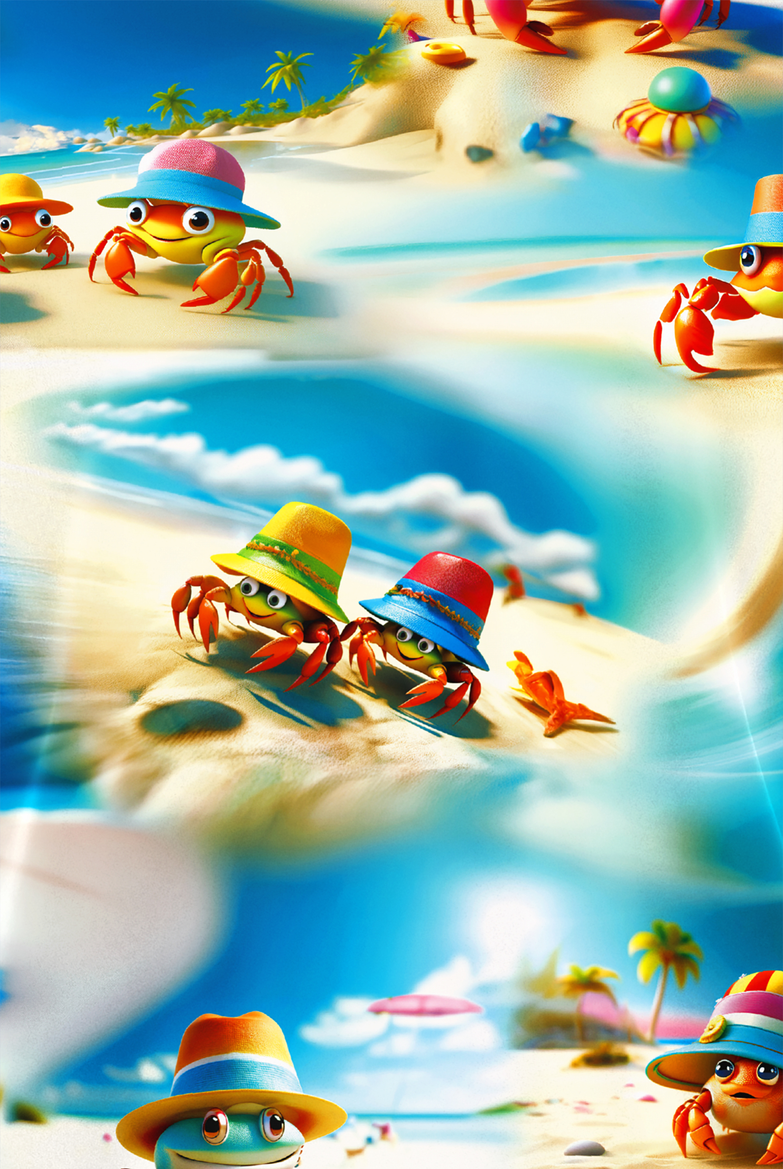 Butter-Soft STRETCH Beach Hat Vibes Golden Sand Women's V-Neck Print Scrub Top