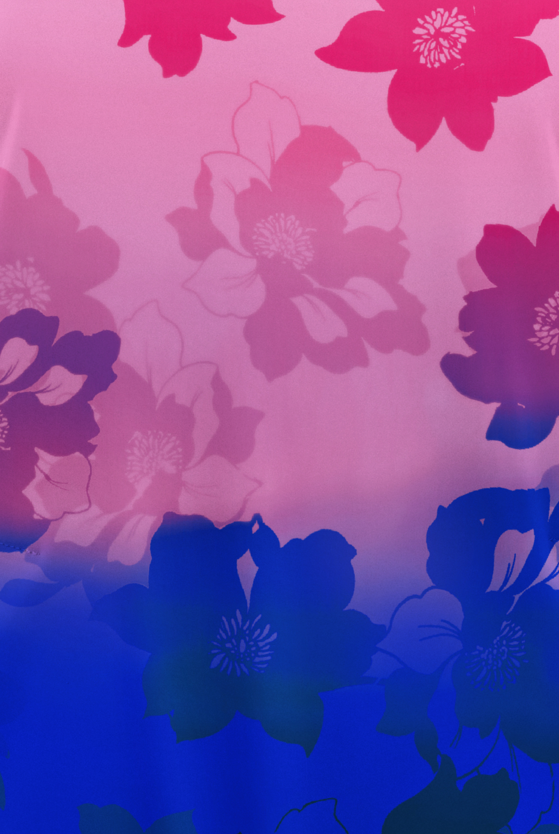 Easy STRETCH Floral Ombre Royal Women's V-Neck Top