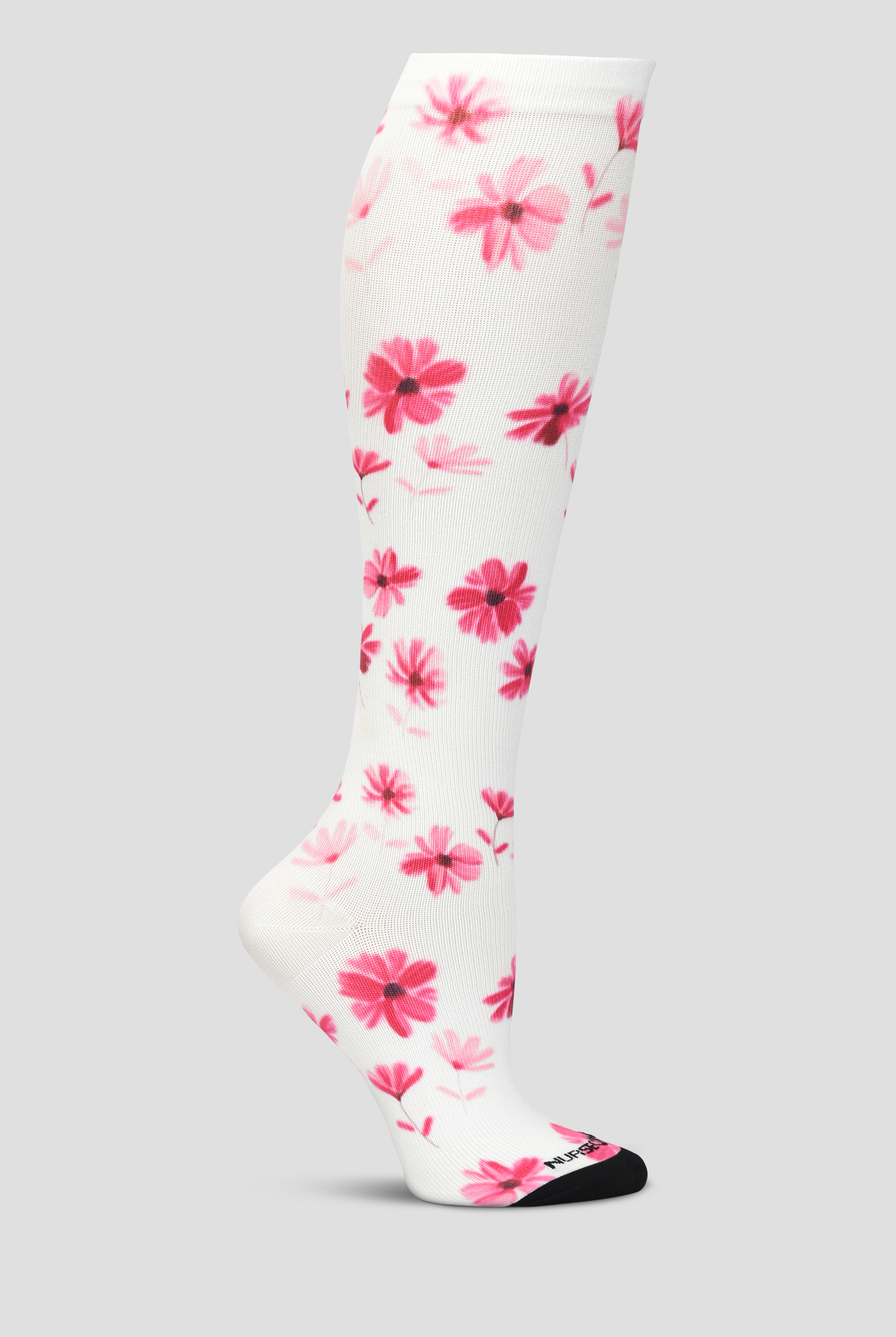 Calcetines de compresi&oacute;n Nurse Mates Pink Blossoms 360 para mujer - 12-14 mmHg