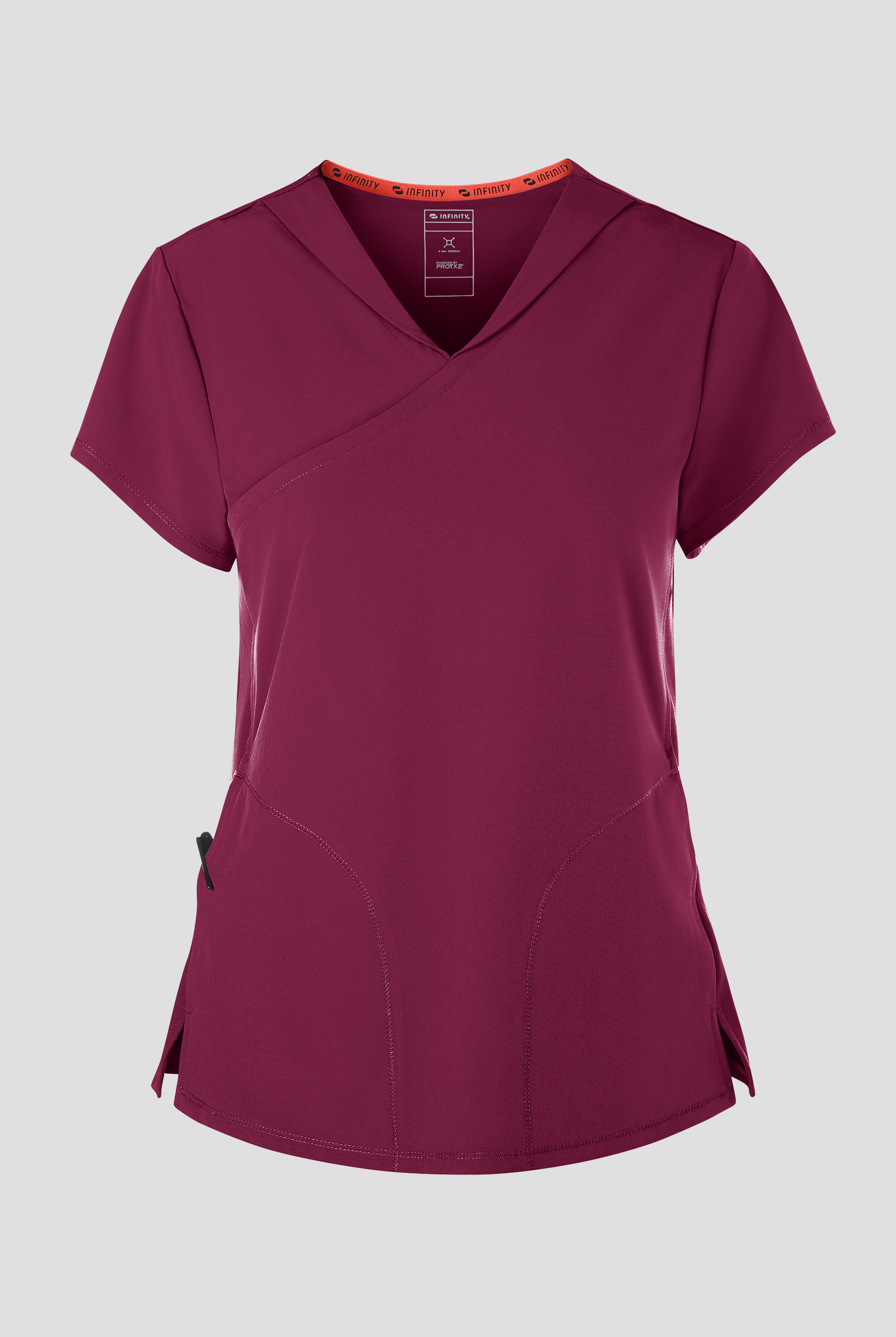 Infinity GNR8 Women's 2-Pocket STRETCH Collar Wrap Scrub Top
