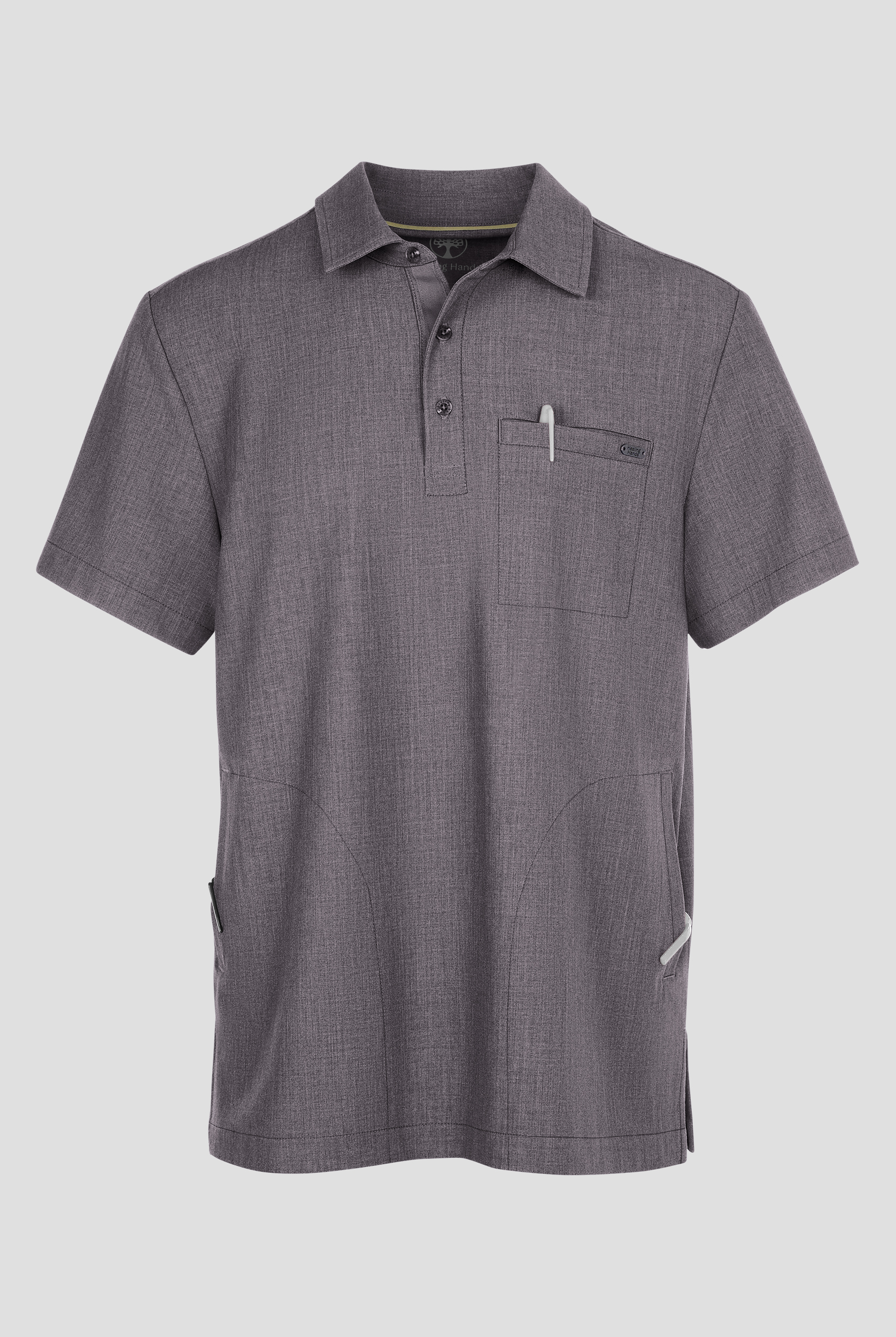 Healing Hands Quest Aidan Men's 3-Pocket STRETCH Shirt Collar Scrub Top