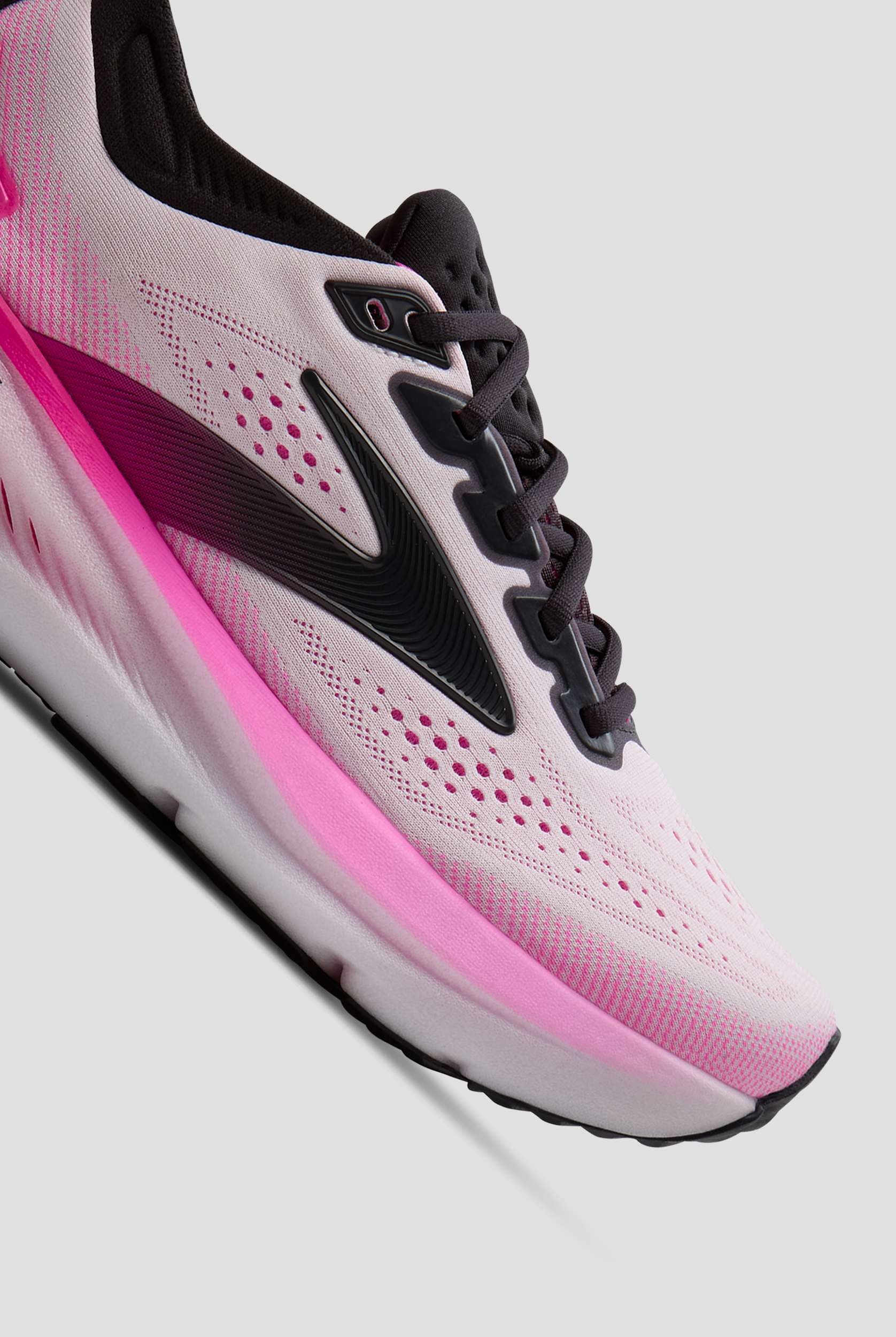 Brooks Women's Glycerin 23 White/Phantom/Cyber Pink Athletic Lace Up Shoes