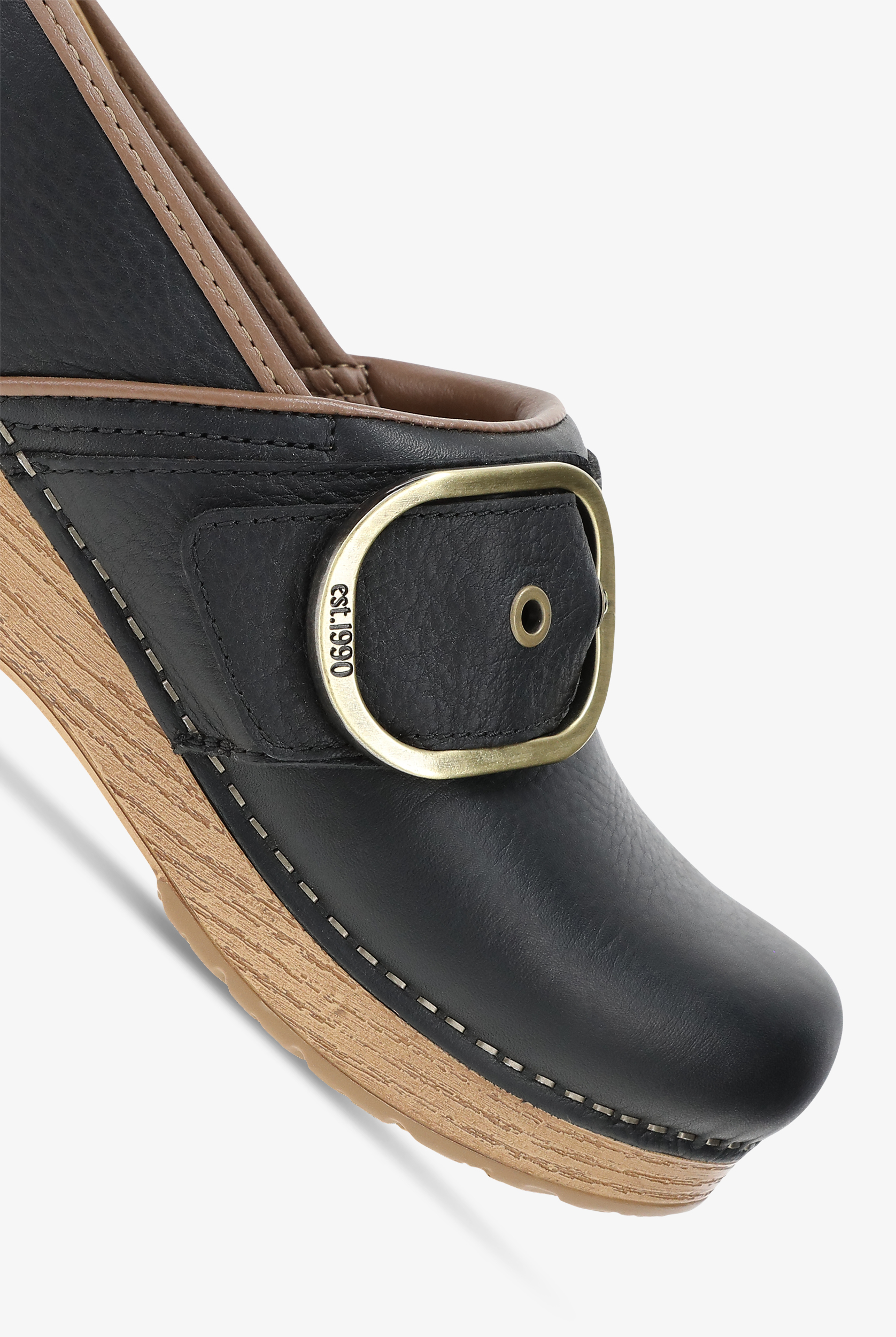 Dansko Women's Pearson Black Tumbled Leather Clog