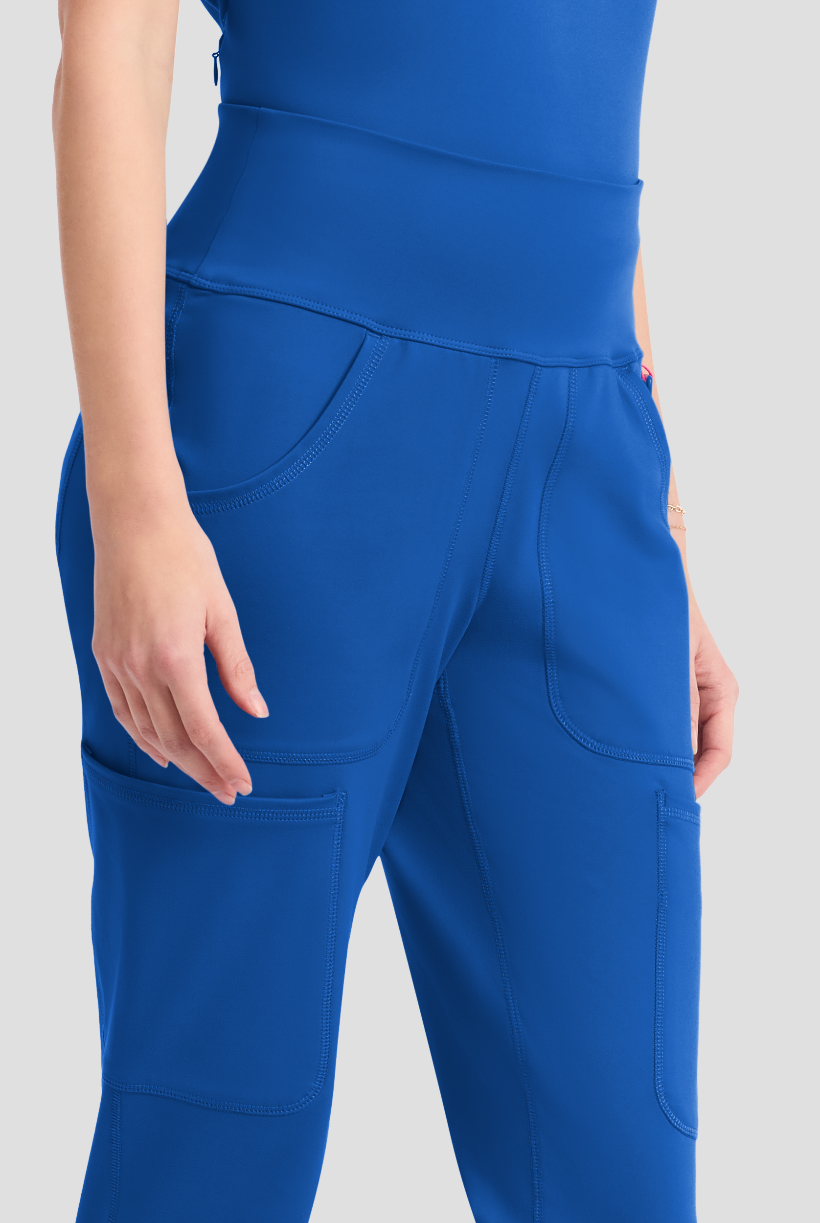 Med Couture Amp Knit Women's 5-Pocket STRETCH High-Rise Cargo Jogger Scrub Pant