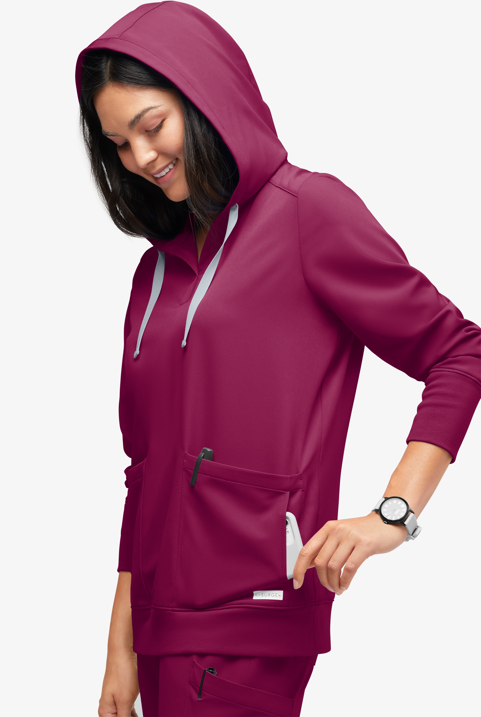 ReSurge Jasper Women's 4-Pocket Long Sleeve Pullover Hoodie