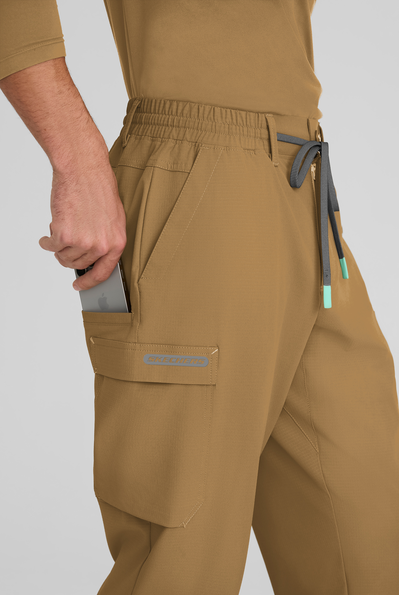 Skechers by Barco Ripstop Station Terrain Men's 6-Pocket STRETCH Straight Leg Cargo Scrub Pants