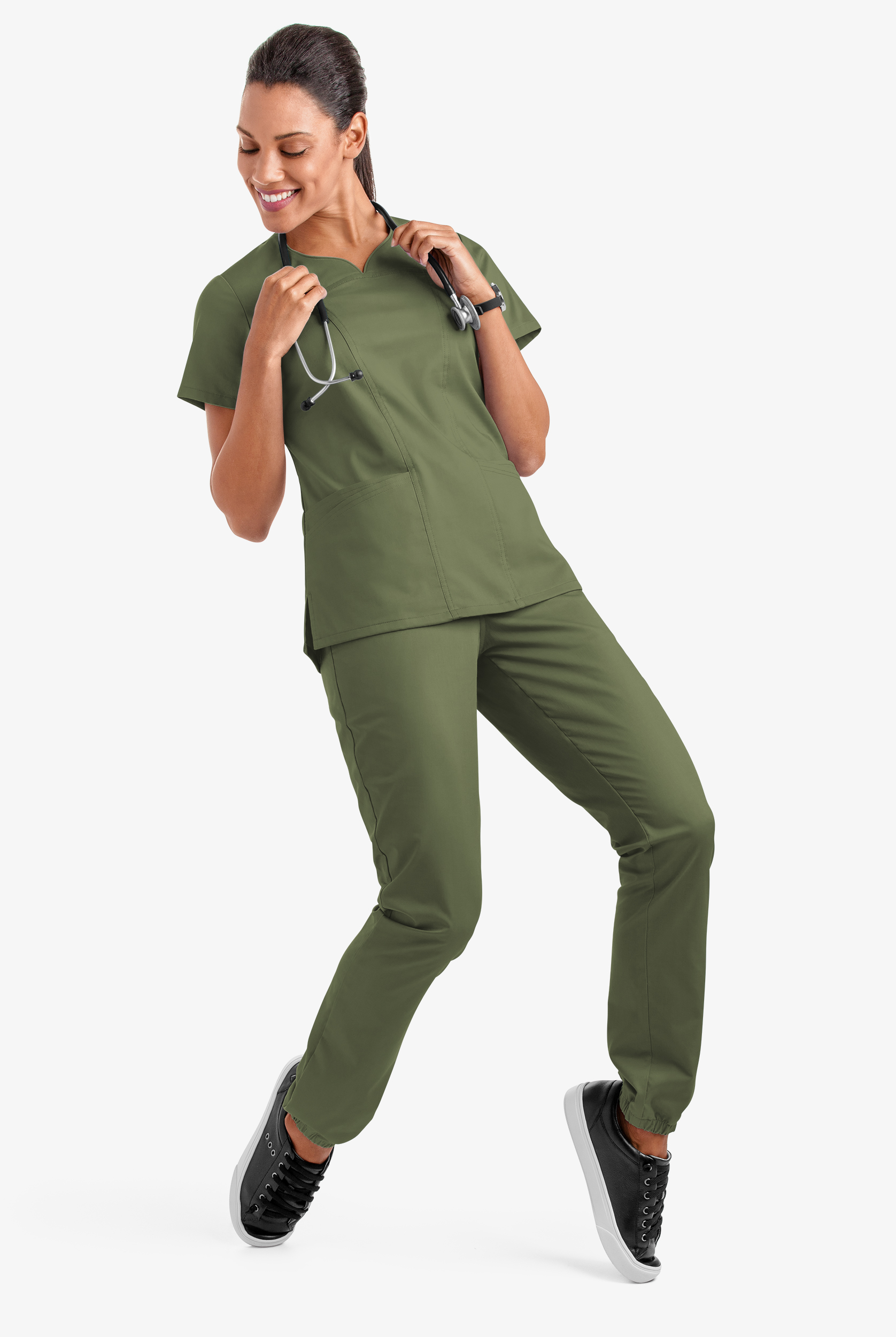 Butter-Soft STRETCH Women's 4-Pocket Sweetheart Neck Scrub Top