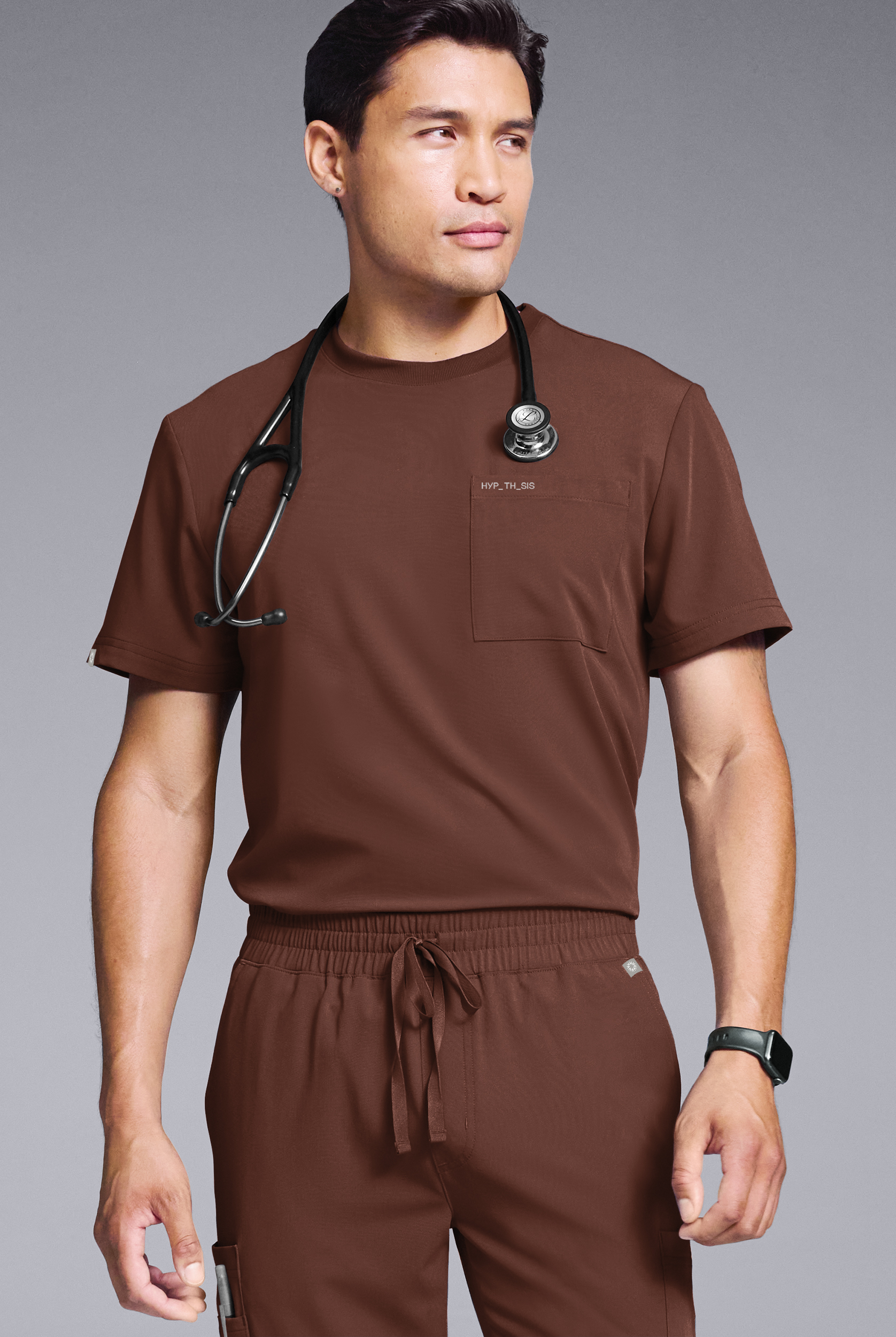 Hypothesis S-R Shift Ready Men&rsquo;s 1-Pocket Tuck-In Crew Neck Scrub Top