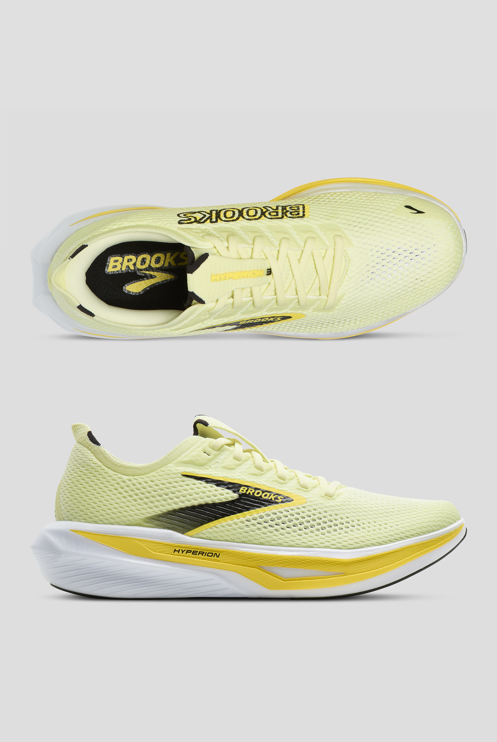 Zapatillas deportivas de enfermer&iacute;a Brooks Hyperion 3 Luminary/Black/Yellow con cordones para hombre