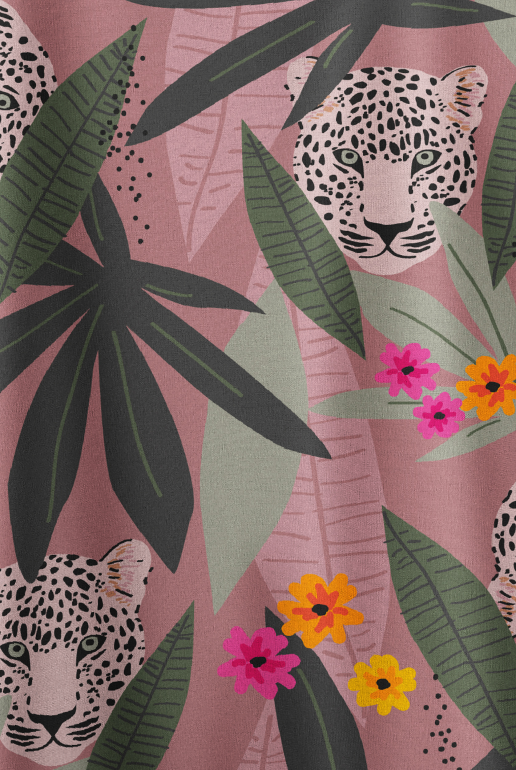 Butter-Soft STRETCH Exotic Jungle Women's 2-Pocket Oversized Dolman Sleeve Print Scrub Top